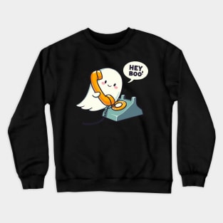 Groovy Hey Boo Cute Ghost Funny Halloween Crewneck Sweatshirt